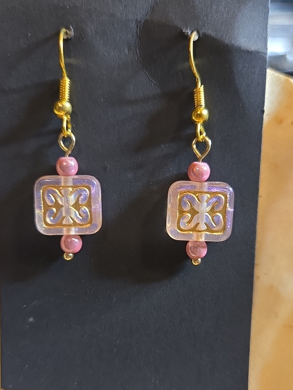 Gold-Tone Pink Drop Earrings - Women's Jewelry: A